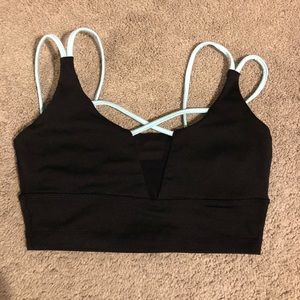 PopFlex Active Criss Cross Sports Bra- Black